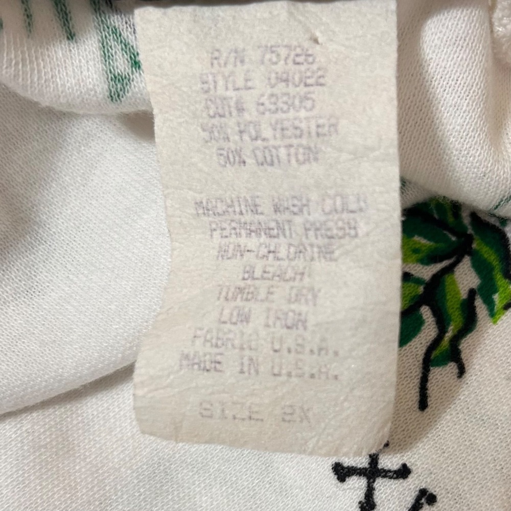 Vintage Botanical Cardigan 2X Ivory Floral Gardener Novelty Sweater Teddi - Picture 10 of 11